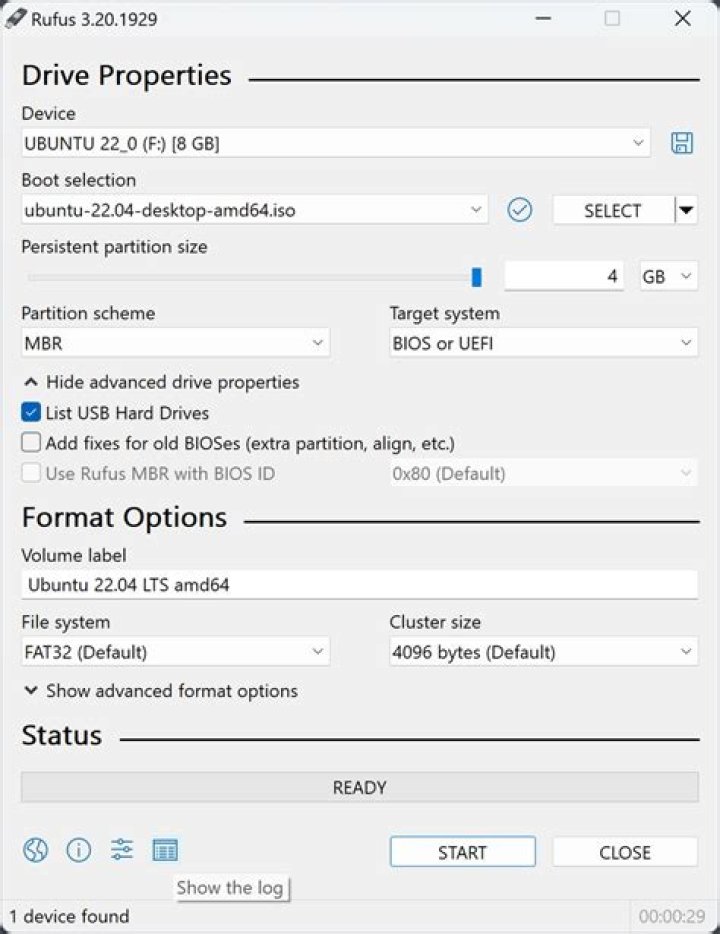 Rufus screenshot with GPT setting