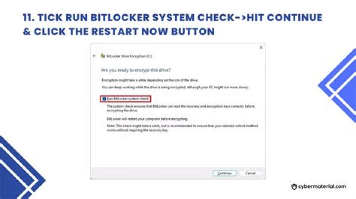 Run Bitlocker system check ticked