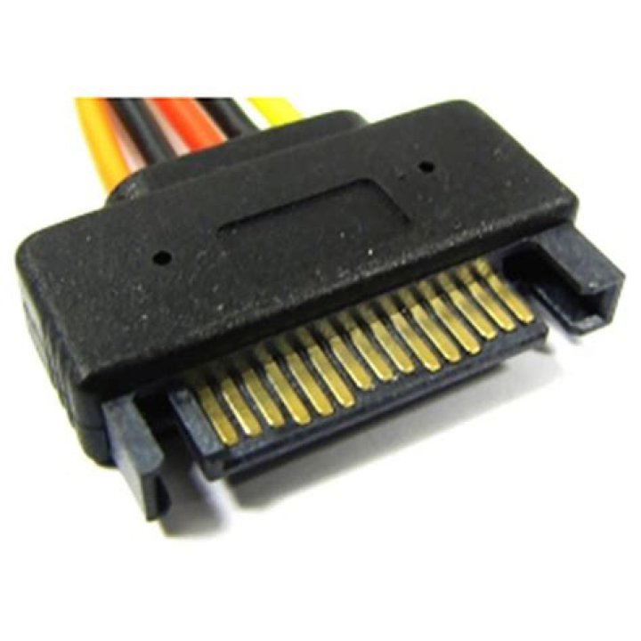 SATA 15-Pin Power Male Connector / Adapter / Converter to Standard Molex 4-Pin Power Female for Hard Drives and Optical Drives