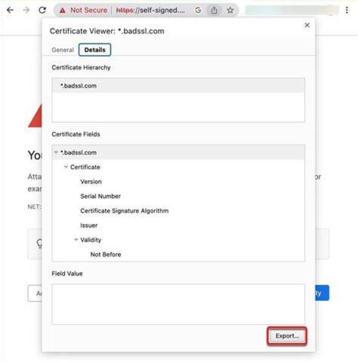 Save a certificate using chrome