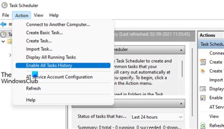 Scheduled Task history empty despite Task getting started and ending normally?