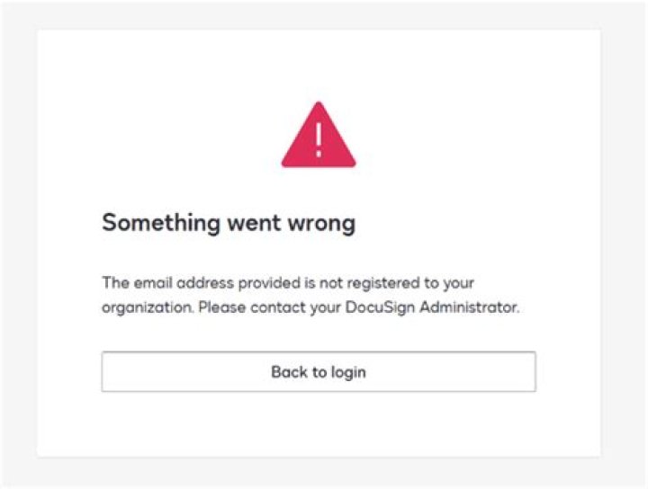 screenshot: email is not registered
