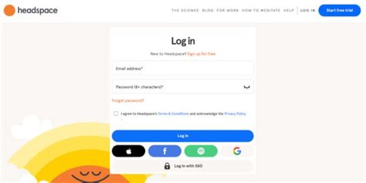 Screenshot of empty login box