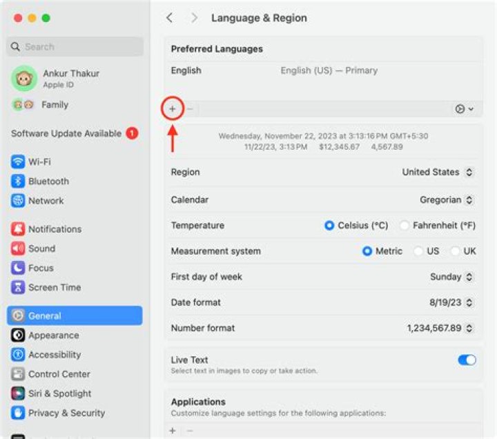 Screenshot of macOS Language & Region settings, changing Calendar setting to ISO 8601