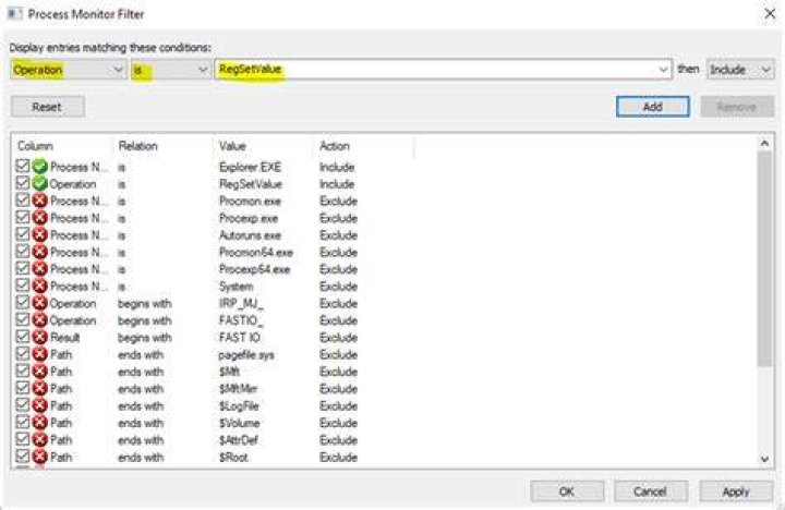 screenshot of Process Monitor output