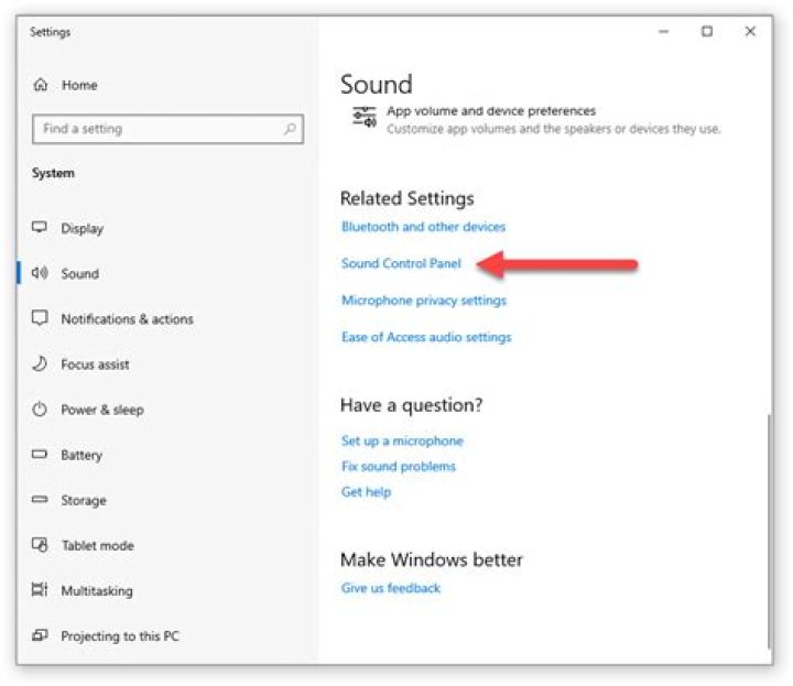 Screenshot of sounds context menu