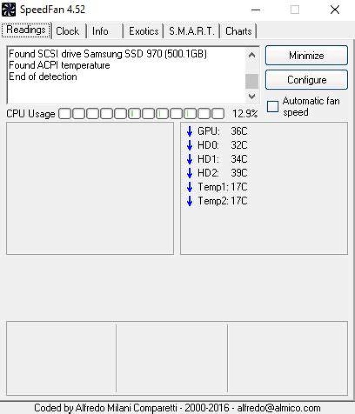 Screenshot of Speedfan
