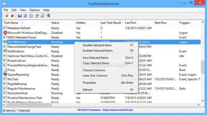 Screenshot of TaskSchedulerView
