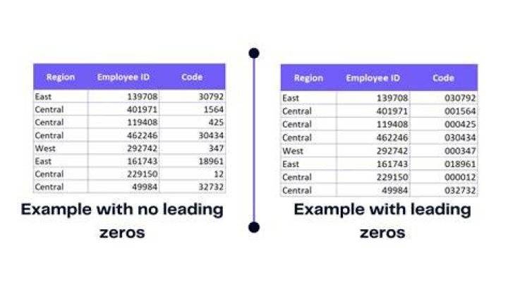 Screenshot to show leading 0 logic formula in action