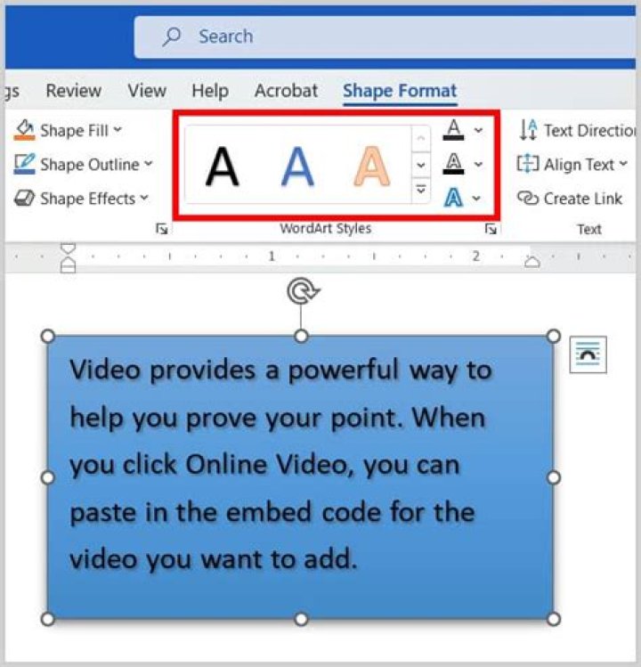 Selected WordArt