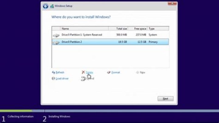 selecting image to install