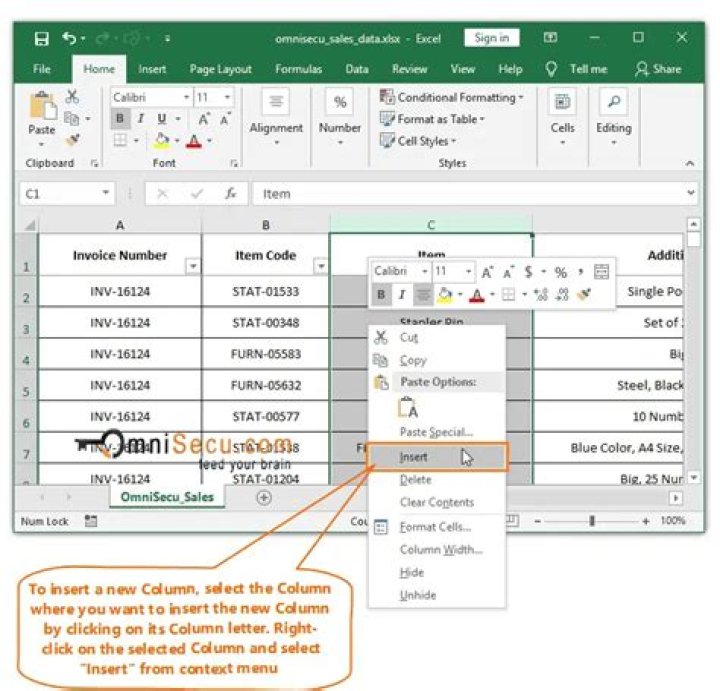 Selecting Table from the Insert tab