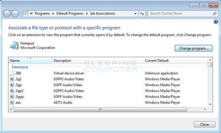 Set Program Associations
