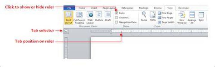 Set tab size in Microsoft Word