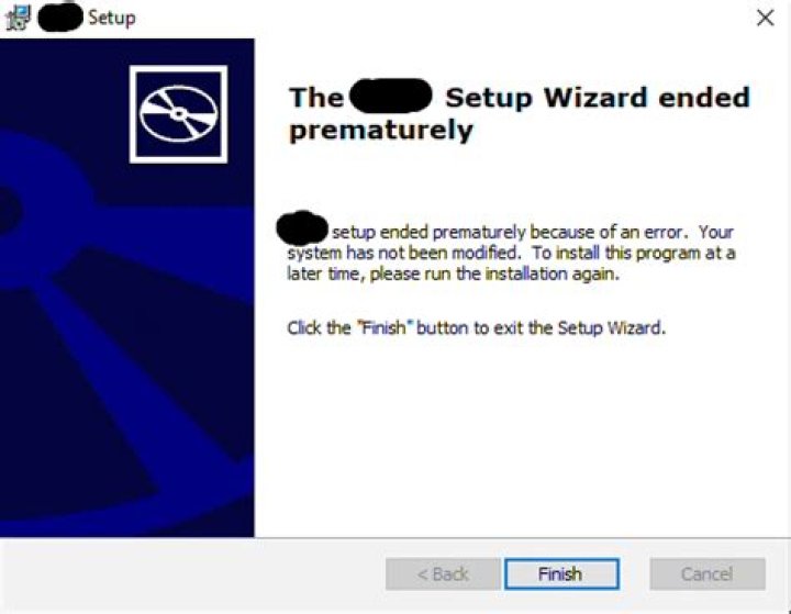 Setup Wizard ended prematurely