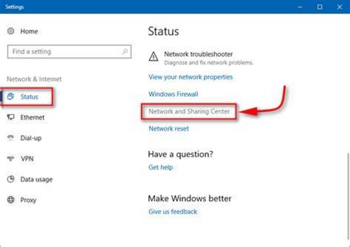 Shortcut for "Network and Sharing Center"