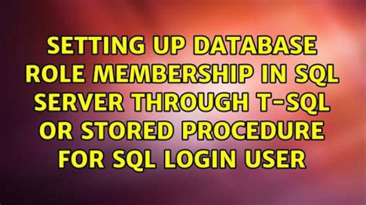  SQL role membership