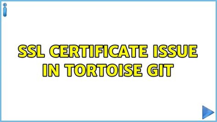 SSL Certificate Issue in Tortoise Git