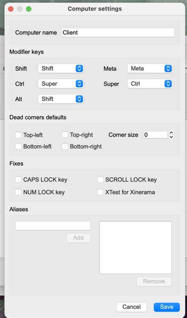 Synergy Key Mapping