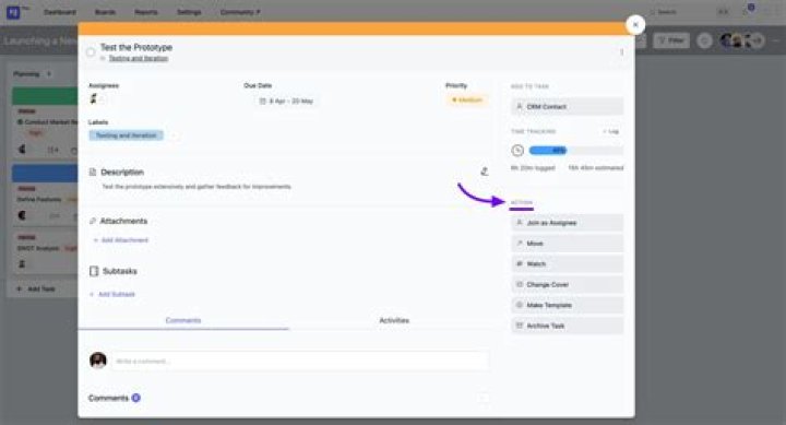 Task creation: Actions