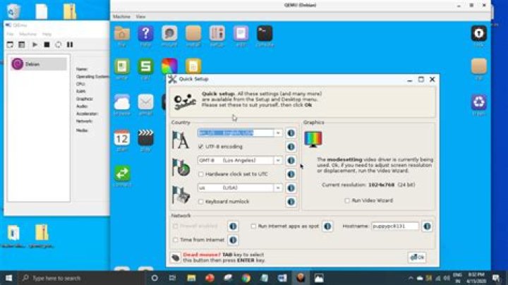 Task Manager with QEMU virtual CPU
