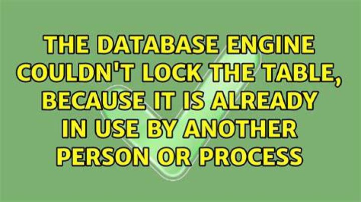 The database engine couldn't lock the table, because it is already in use by another person or process