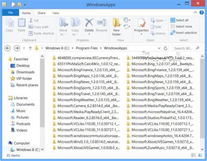 The Defaults for WindowsApps folder