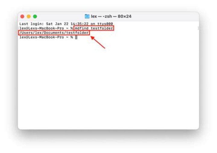 The mdfind command on Mac OS X