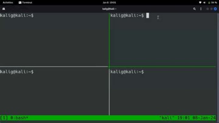 tmux split screen