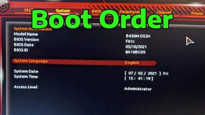 Trying to edit boot order in BIOS
