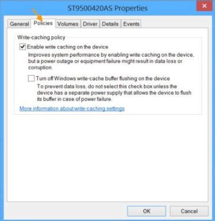 Turn Disk Write Caching On or Off in Windows 10/8/7 with a reg key / command line