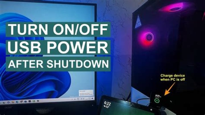 Turn off USB power on computer shutdown, windows 10