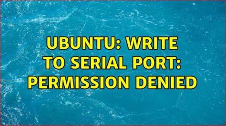 Ubuntu: Write to serial port: permission denied