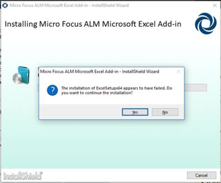 Unable to install Micro Focus ALM Microsoft Excel Add-in