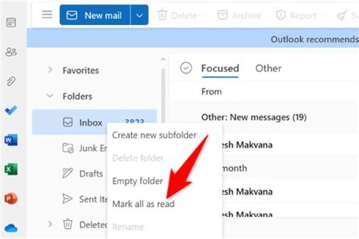 Undo "Mark All As Read" in Outlook
