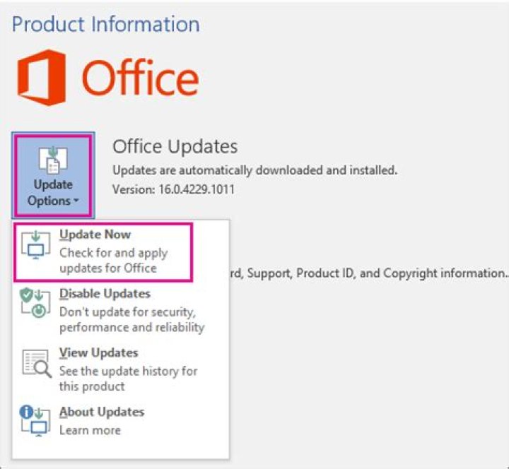 Update Features of MS Office 2016