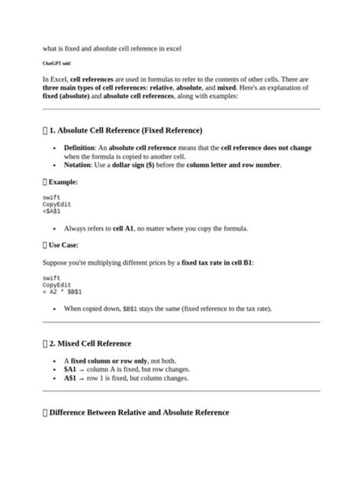 Using fixed references