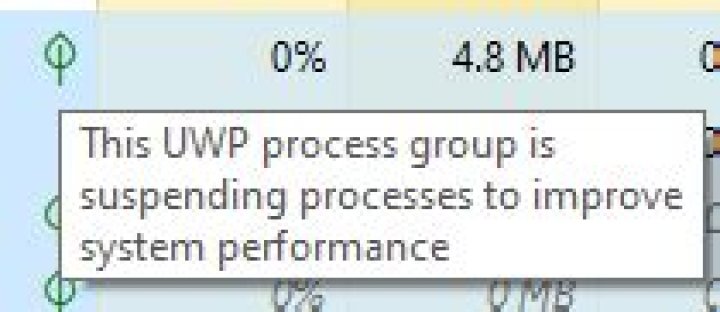 UWP process group