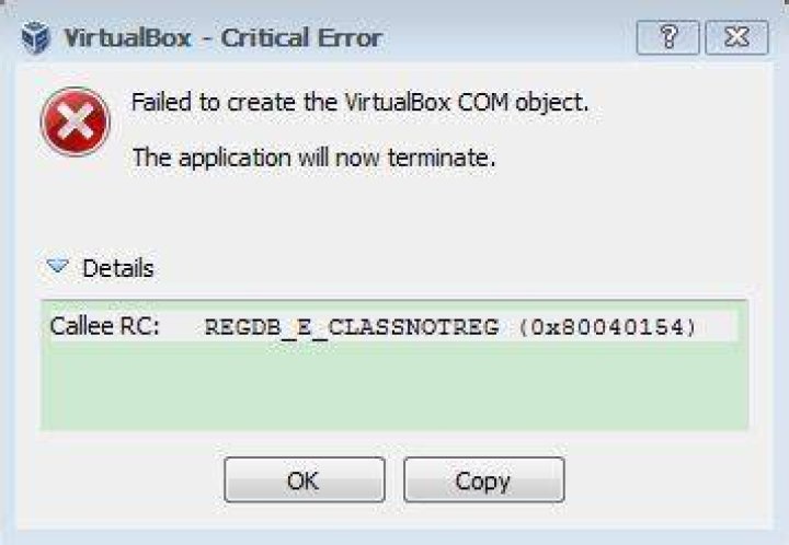Virtual box critical Error