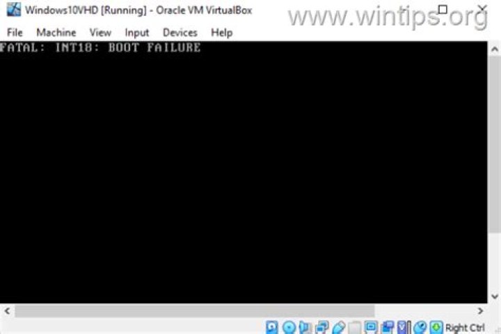 VirtualBox FATAL: INT18: BOOT FAILURE