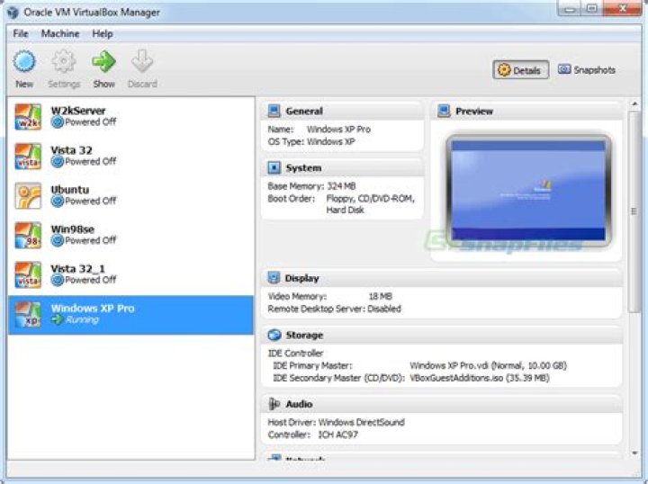 Virtualbox screenshot