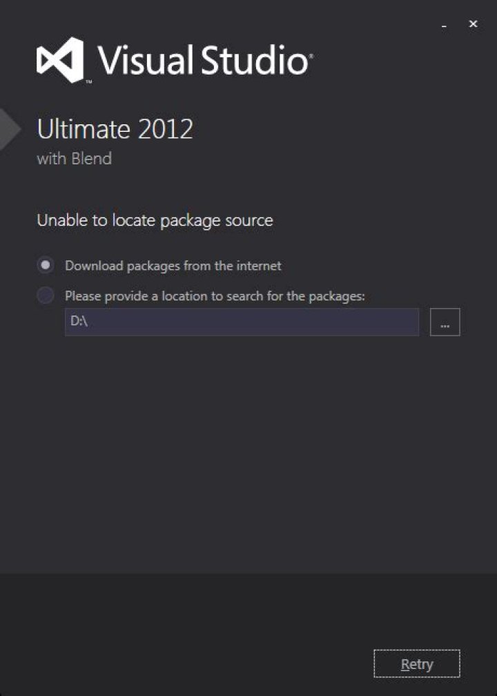 Visual Studio 2012 Prompt for Source