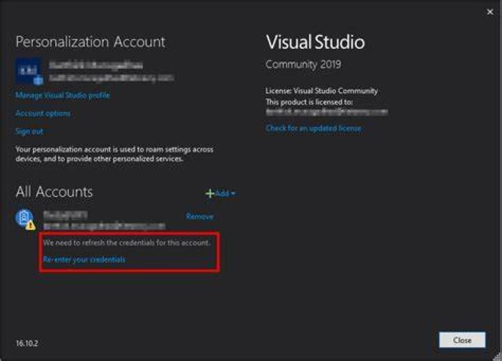 Visual Studio 2019 keeps asking to re-enter credentials for Azure DevOps