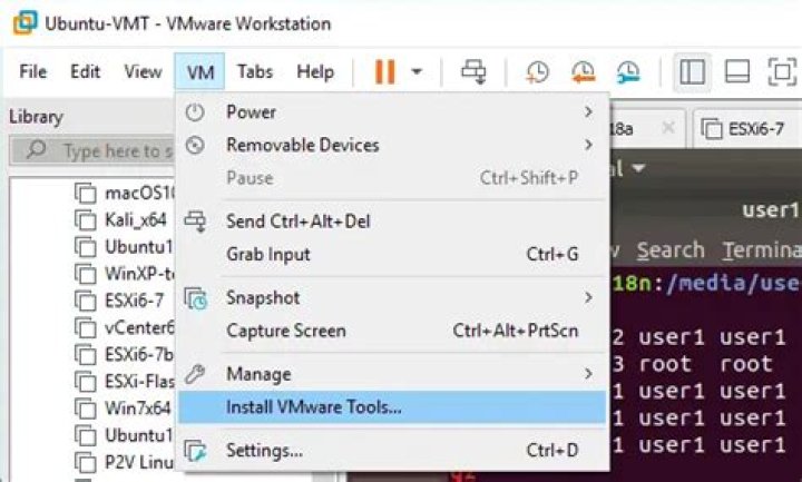 vm menu tools