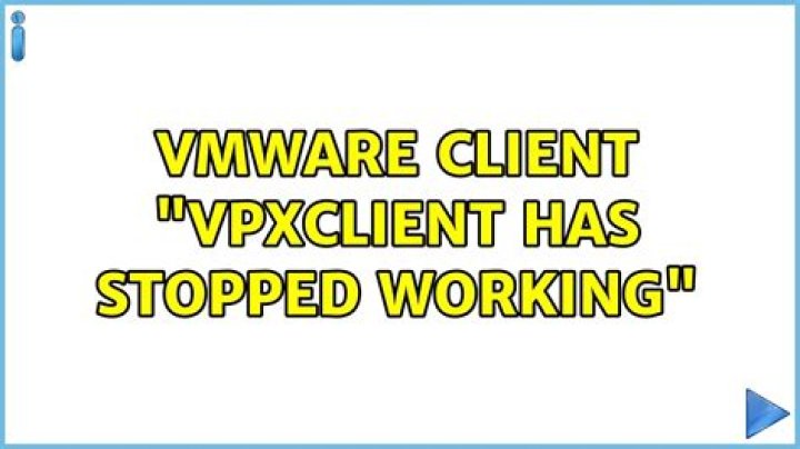 Vmware client "vpxclient has stopped working"