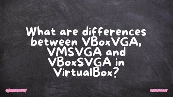 What are differences between VBoxVGA, VMSVGA and VBoxSVGA in VirtualBox?