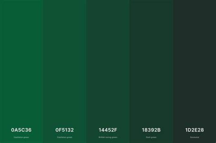 What colour is the dark green on 'old fashioned' green screen computer displays/VDUs?
