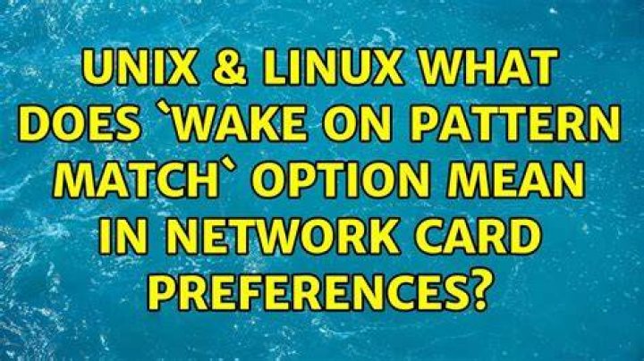 What does `Wake on Pattern Match` option mean in network card preferences?