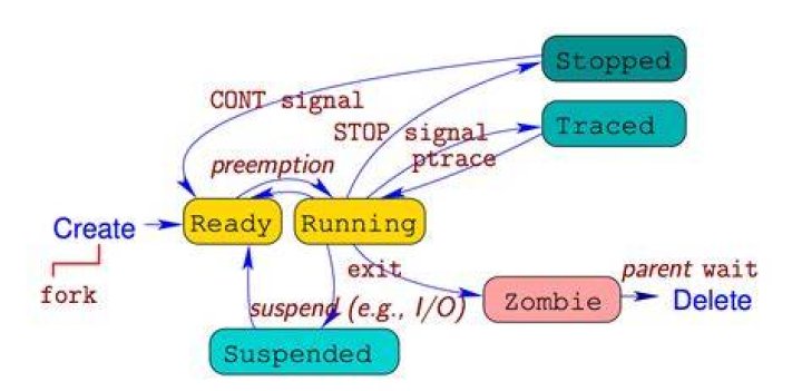 What is a stopped process in linux?
