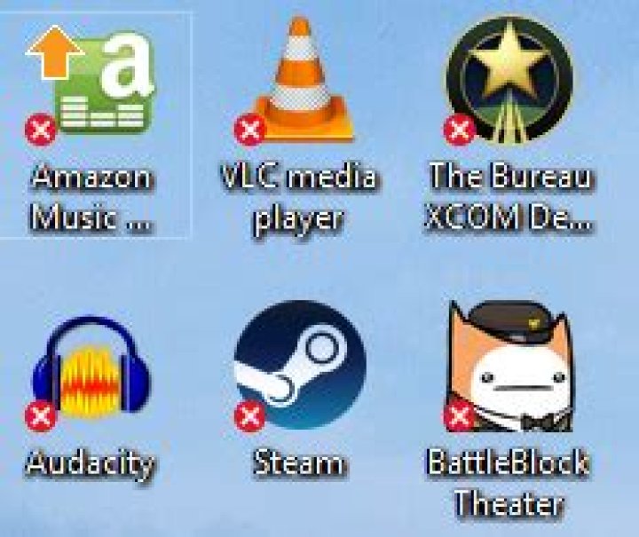 Why do all my desktop icons all have a red X in the lower left